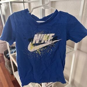 Nike Kids Blue and Yellow Graphic Tee